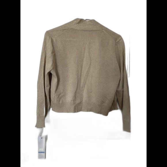 Calvin Klein Metallic Gold Open-Front Shrug Cardigan – XL NWT - Picture 2 of 8